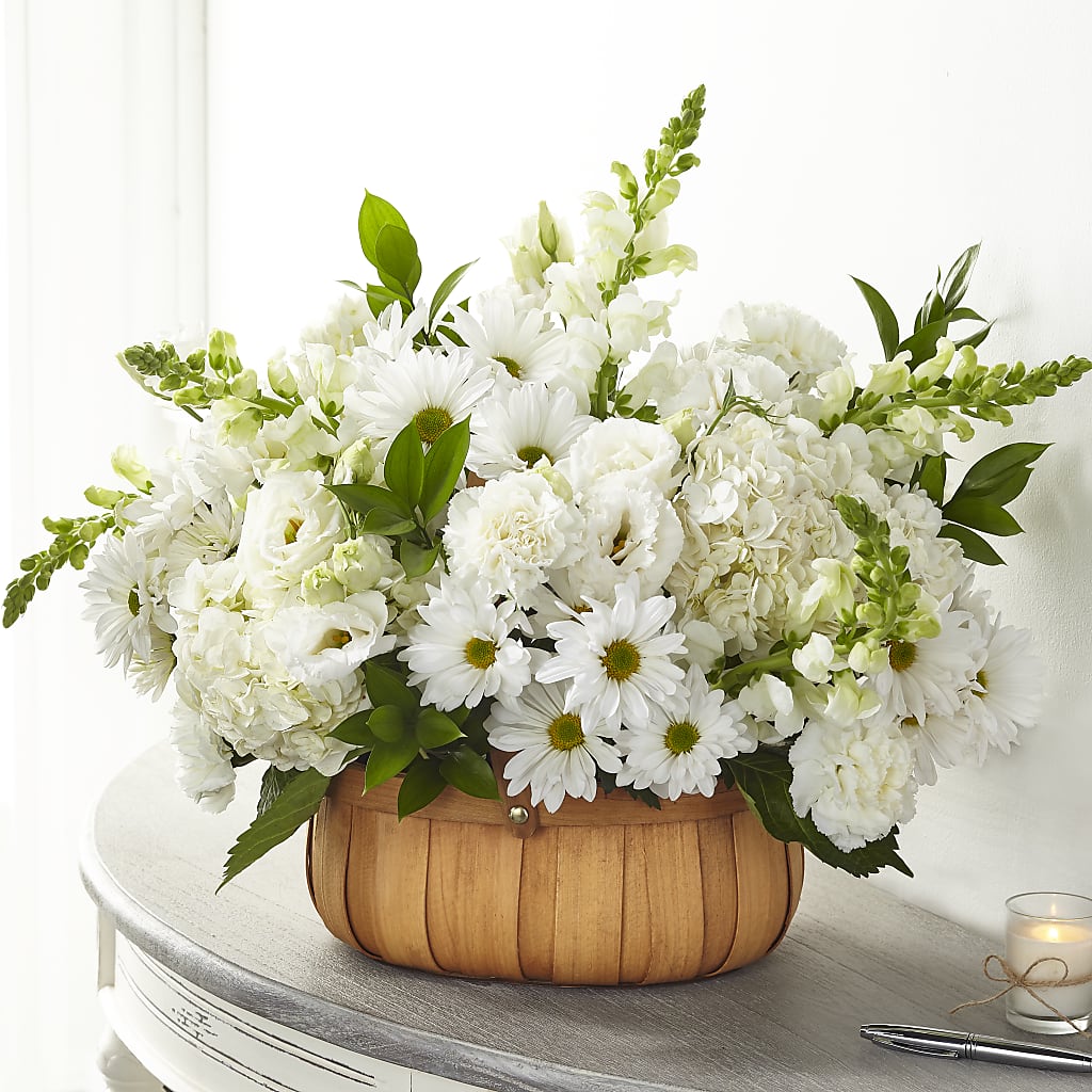 Pure Ivory Basket – County Seat Florist, Mays Landing NJ