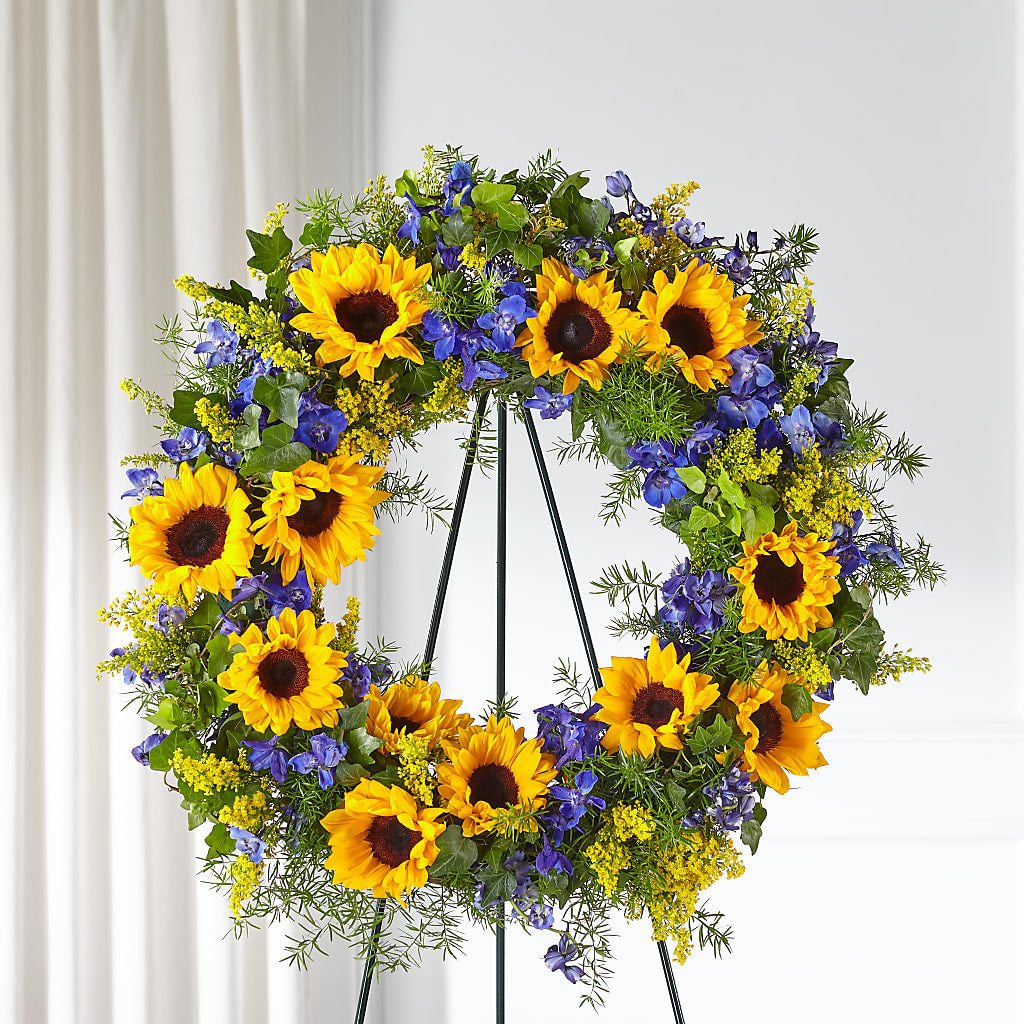 Bright Rays Wreath – County Seat Florist, Mays Landing NJ