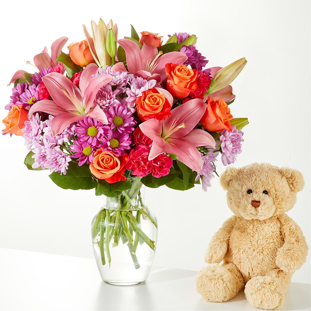 One and Only Bouquet and Bear Bundle –  County Seat Florist, Mays Landing NJ