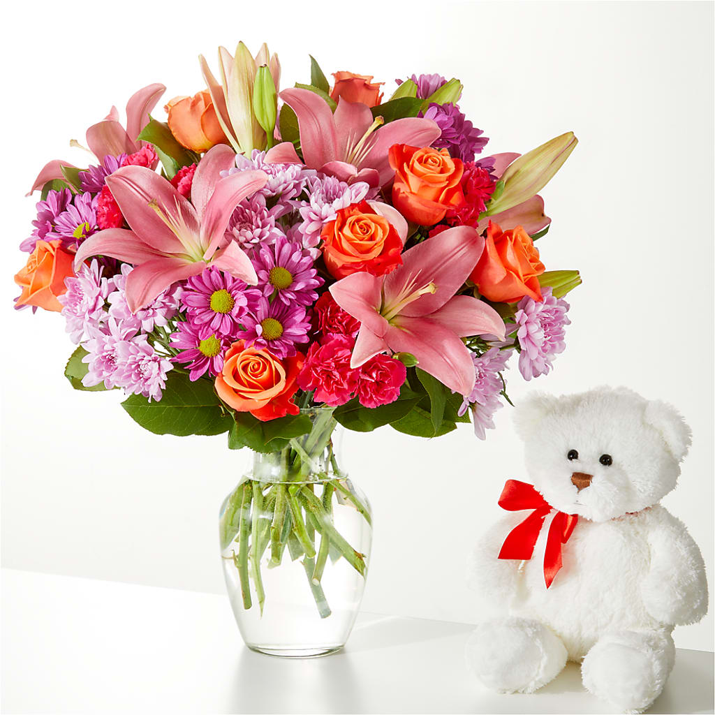 One and Only Bouquet and Bear Bundle –  County Seat Florist, Mays Landing NJ