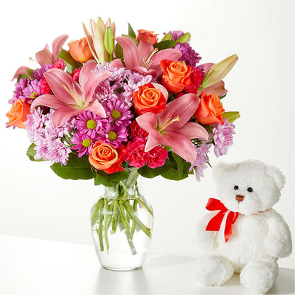 One and Only Bouquet and Bear Bundle –  County Seat Florist, Mays Landing NJ