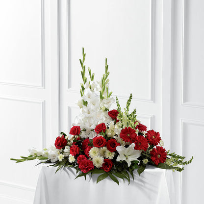 Crimson & White Arrangement –  County Seat Florist, Mays Landing NJ