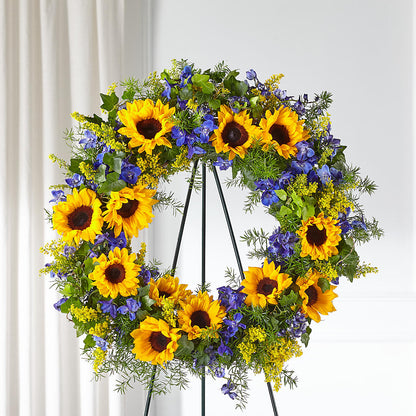 Bright Rays Wreath –  County Seat Florist, Mays Landing NJ