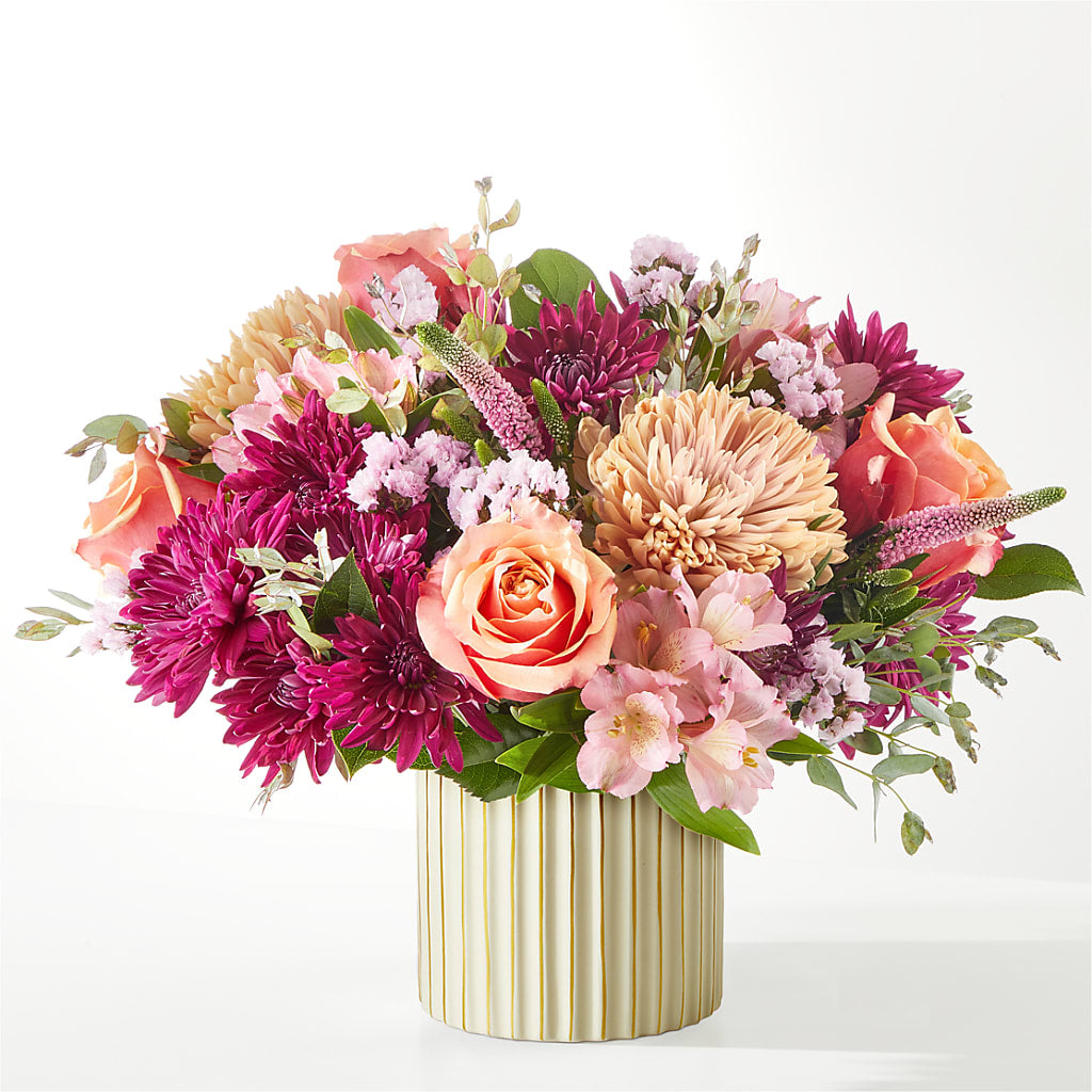 Berry Cobbler Bouquet with Ivory Vase –  County Seat Florist, Mays Landing NJ