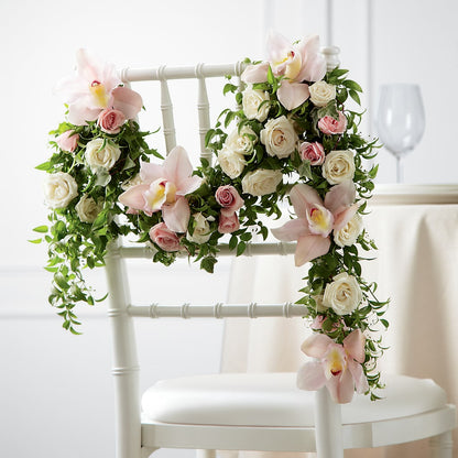 Orchid Rose Chair Décor –  County Seat Florist, Mays Landing NJ